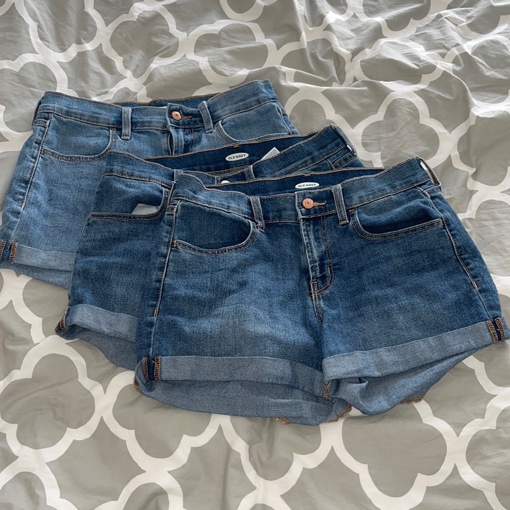 Old navy shorts, light and 2 dark wash bundle